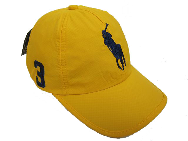 yellow polo hat with leather strap