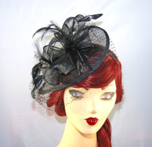 Black Fascinator Hat With Veil