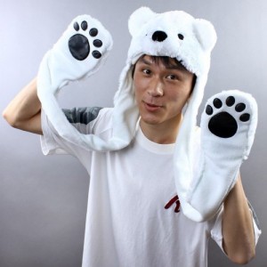 Polar Bear Hat with Paws