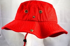 Red Bucket Hat with String