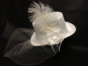 White Top Hat With Veil