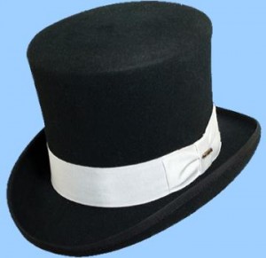 White and Black Top Hat