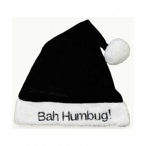 Bah Humbug Black Santa Hat