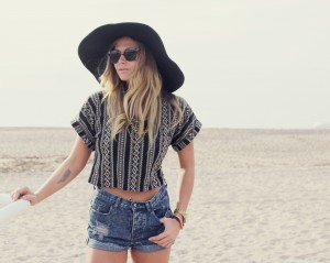 Black Floppy Hat Beach