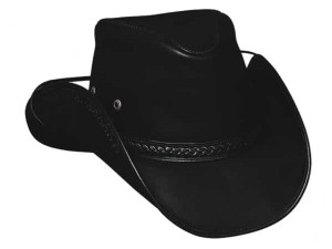 Black Leather Cowboy Hat