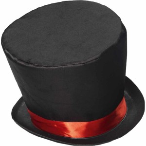 Black Top Hat with Red Band