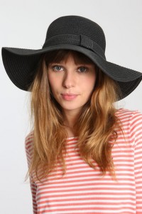 Black Floppy Straw Hat