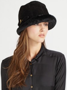 Black Shearling Hat