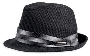 Black Straw Fedora Hat