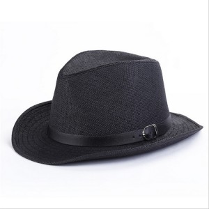 Black Straw Fedora Hats for Men