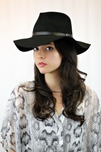 Black Wool Panama Hat