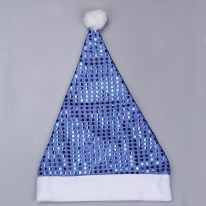 Blue Sequin Santa Hat