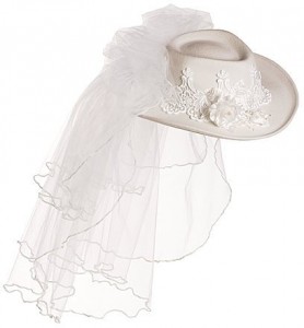 Bridal Cowboy Hat with Veil