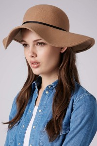 Brown Felt Floppy Hat