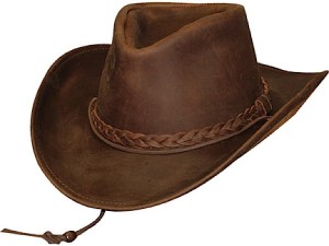 Brown Leather Cowboy Hat