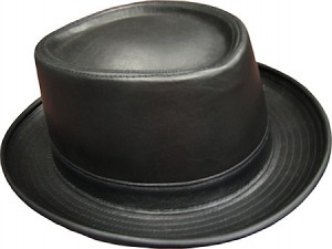 Leather Pork Pie Hat