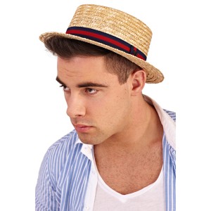 Mens Straw Boater Hat