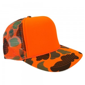 Orange Camo Trucker Hat