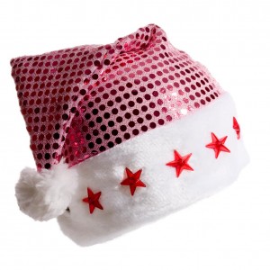 Pink Sequin Santa Hat