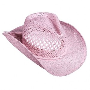 Pink Straw Cowboy Hat