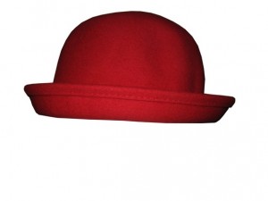 Red Wool Bowler Hat