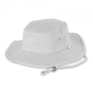 White Bucket Hat With String