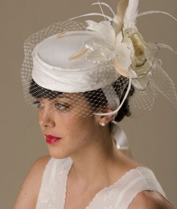 White Pillbox Bridal Hat