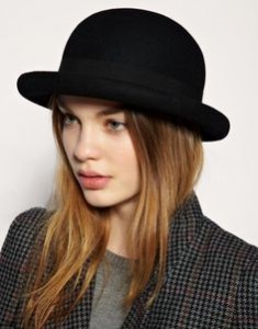 Womens Black Bowler Hat