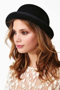 Womens Black Bowler Hat