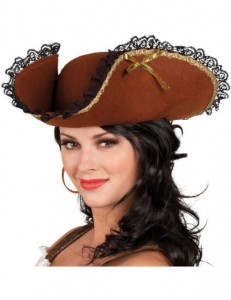 Womens Brown Pirate Hat