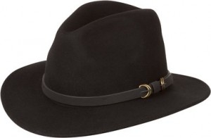 Black Wide Brim Fedora Hat