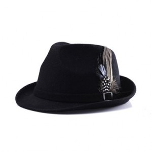 Black Wool Fedora Hat