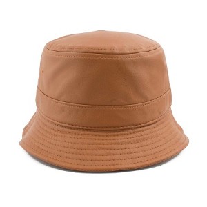 Brown Leather Bucket Hat