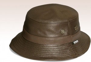 Mens Leather Bucket Hat