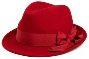 Red Fedora Hat for Women