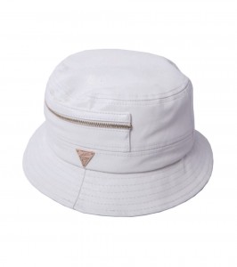 White Leather Bucket Hat